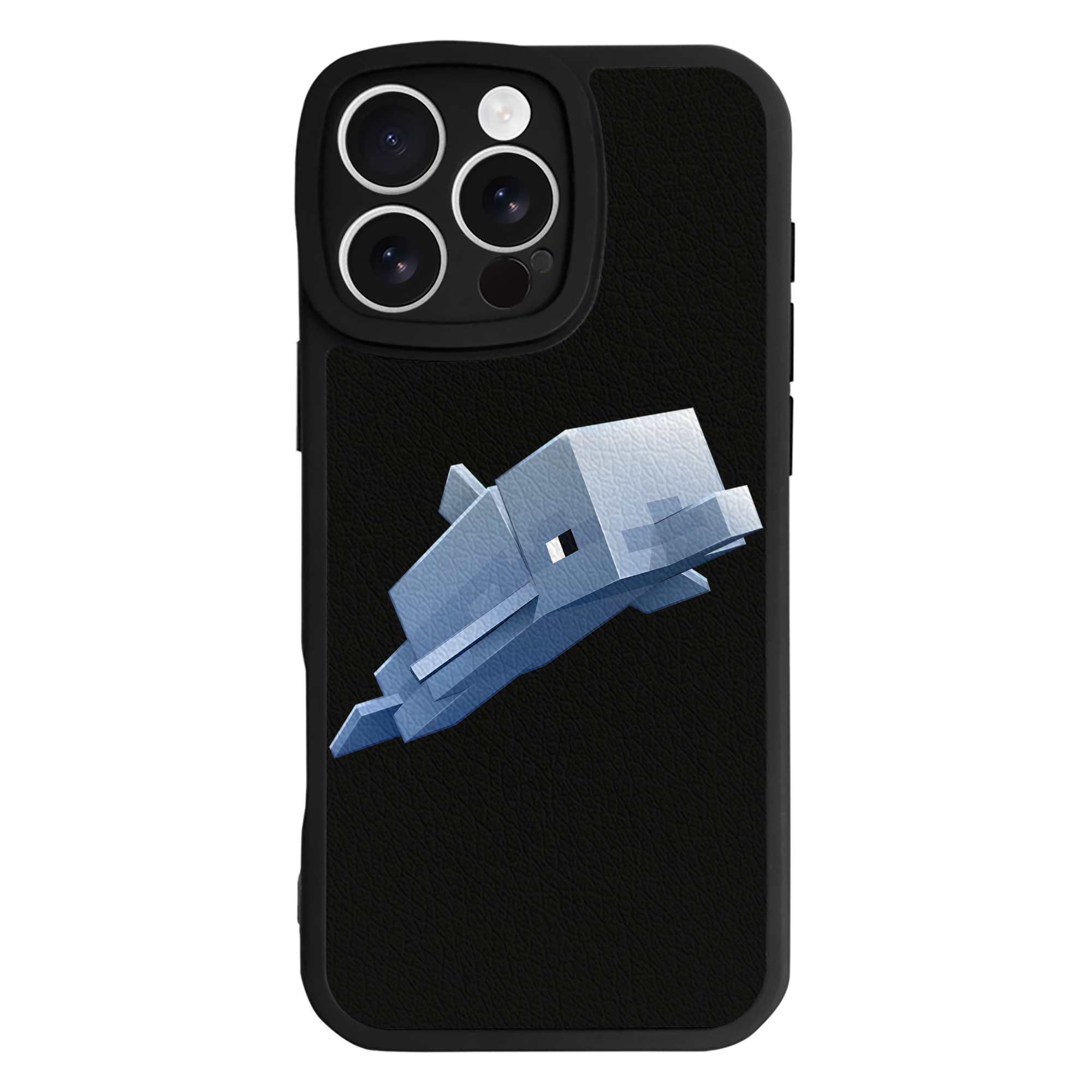 （画像用） マインクラフト ブロックの世界 Minecraft MC Block world 【iPhone 16シリーズ対応】シリコンスマホケース（レザー調） 材質：シリコン